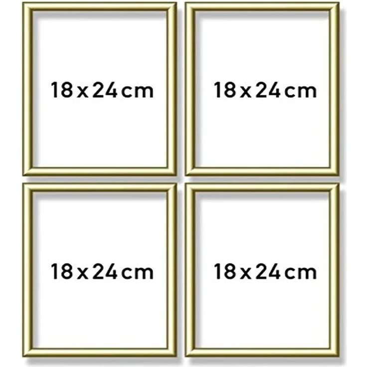 Schipper 605170704 Malen nach Zahlen, Quattro Alurahmen je 18 x 24 cm, goldglänzend ohne Glas für Ihr Kunstwerk, einfache Selbstmontage – Bild 1
