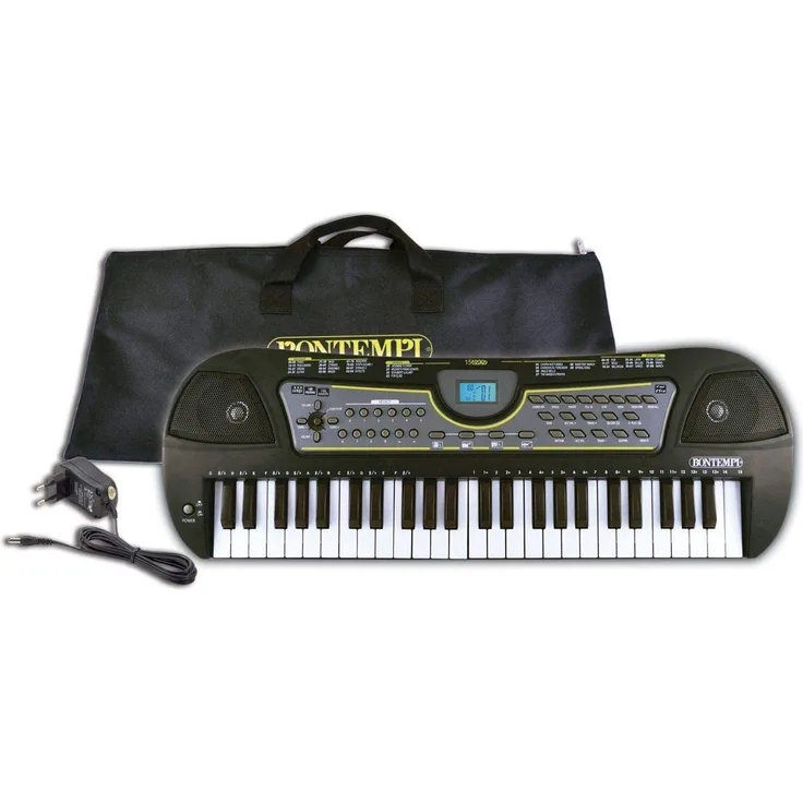 Bontempi 154909 Digitales Keyboard. 49 Midi-Tasten C-C, Schwarz/Weiß