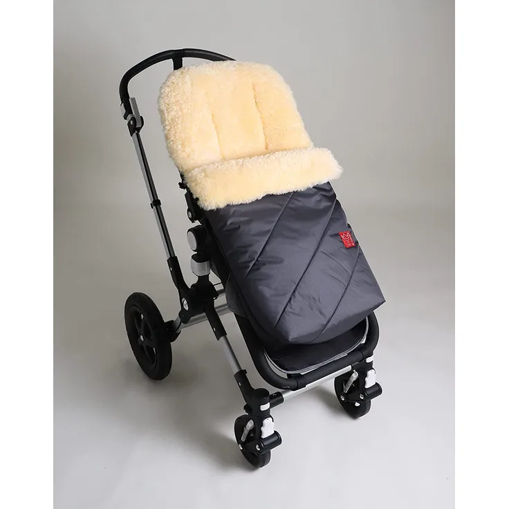 Kaiser 6542024 Kinderwagenfußsack Paat mit Lammfell, Farbe anthrazit