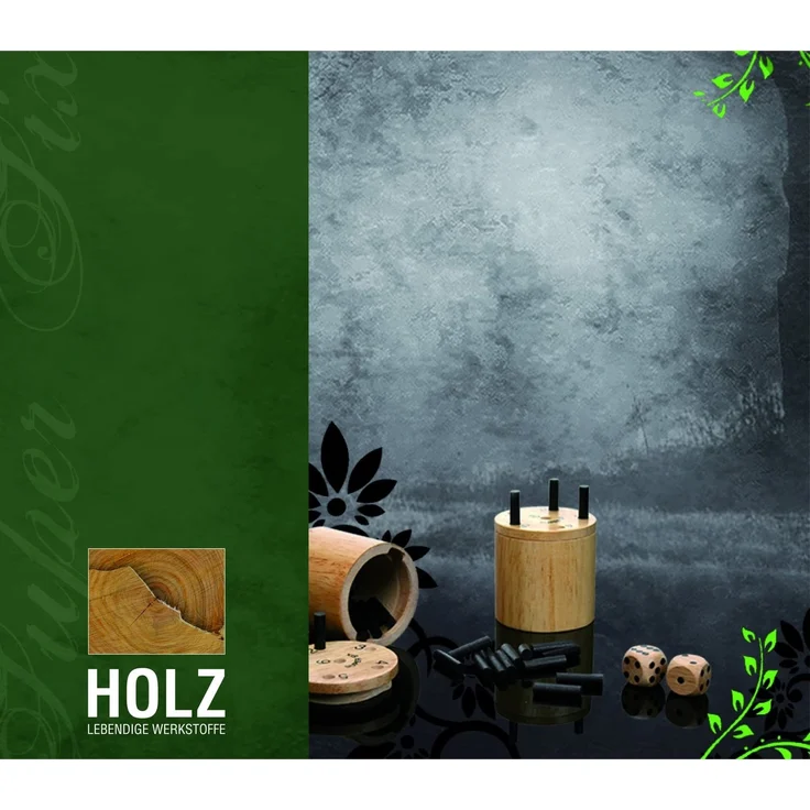 BestSaller 3030 'SUPER SIX' Holz, auch für die Reise, 36 Spielstäbchen & 2 Würfel, Natur (1 Stück) – Bild 4