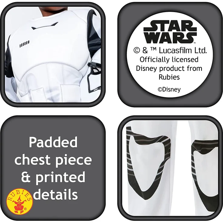 Rubie's 3620268 - EP7 Stormtrooper deluxe child, L - 7/8 Jahre, weiß/schwarz – Bild 4