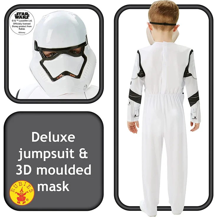Rubie's 3620268 - EP7 Stormtrooper deluxe child, L - 7/8 Jahre, weiß/schwarz – Bild 2