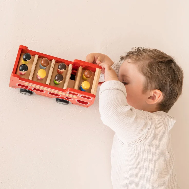New Classic Toys Stadtrundfahrt-Bus Little Driver Holz rot – Bild 9