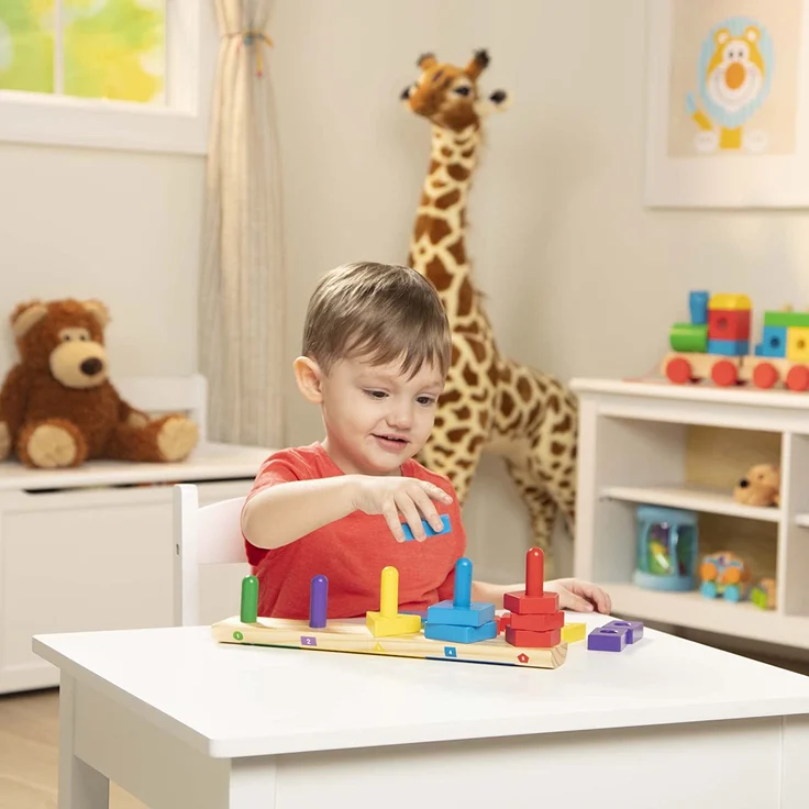 Melissa & Doug Stapel- und Sortierbrett | entwicklungsförderndes Spielzeug | motorische Fähigkeiten | 3+ | Geschenk für Jungen oder Mädchen – Bild 3