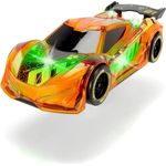 Dickie Toys Lightstreak Racer, leuchtendes Rennauto mit Friktionsantrieb, Licht & Soundwechsel, inkl. Batterien, 20 cm, orange