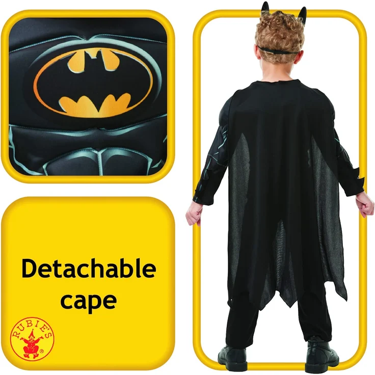 Rubie's 3300002 Black Core Batman Deluxe - Child Kostüm, schwarz, S – Bild 2