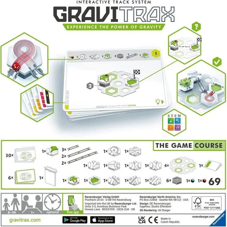 Ravensburger 'GraviTrax The Game Course', Logikspiel für Kugelbahn Fans, ab 8 Jahren, 1+ Spieler, 30 Herausforderungen, 69 Teile, Deutscher Spielzeugpreis 2022 – Bild 2