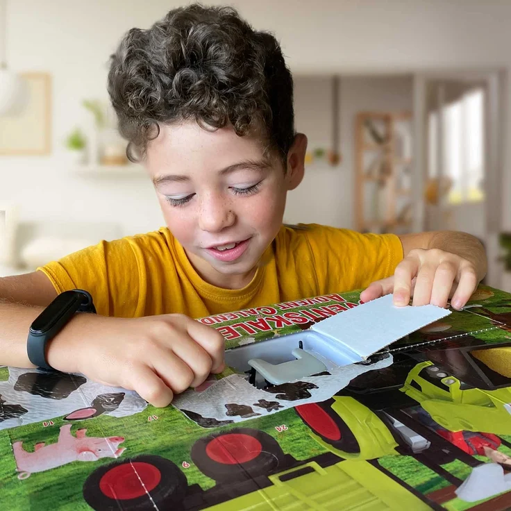Craze Adventskalender 2020 CLAAS Traktor Bausatz Landwirtschaft Spielset mit Spielfiguren Tierfiguren Weihnachtskalender für Kinder 19597 – Bild 3