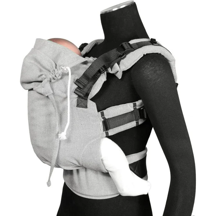 Didymos DidyFix Babytrage - Fullbuckle Tragehilfe in Silber - für Neugeborene ab Geburt von 50-86 cm - ergonomische Sitzhaltung - Bauchtrage - Hüfttrage - Rückentrage – Bild 1