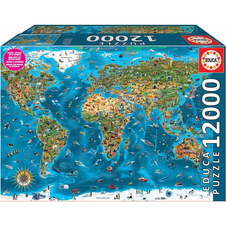 Educa Merveilles du Monde 12000 pièces XXL Weltwunder. Großes Puzzle aus 12‘000 Teilen. Ref. 19057