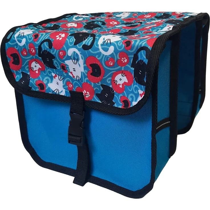 FAHRRADTASCHE Fahrrad 20-26'' Kinder Satteltasche Doppel 49 - Midi - Katze – Bild 1