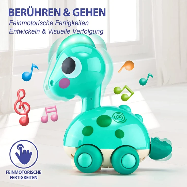 CubicFun Baby Musik Spielzeug Dinosaurier für 6-12-18 Monate, Kriechendes und Singendes Musikalisches Babyspielzeug für Kleinkinder für 6 - 12 Monate Junge Mädchen - Preisvergleich – Bild 3