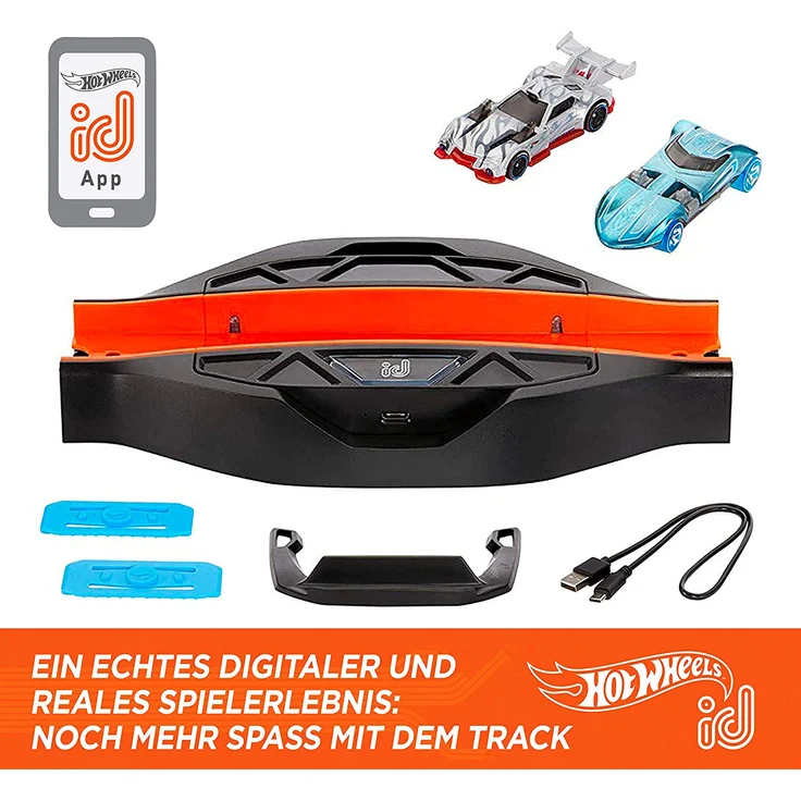 Hot Wheels iD FXB53 - Race Portal mit zwei exklusiven Fahrzeugen mit NFC-Chip zum Scannen in der Hot Wheels iD App, Auto Spielzeug ab 8 Jahren – Bild 2