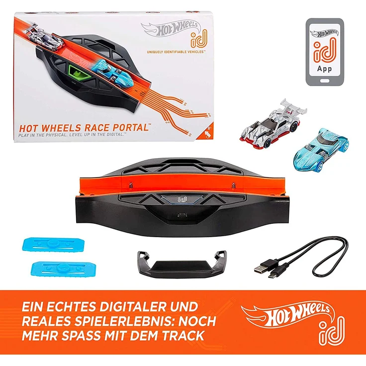 Hot Wheels iD FXB53 - Race Portal mit zwei exklusiven Fahrzeugen mit NFC-Chip zum Scannen in der Hot Wheels iD App, Auto Spielzeug ab 8 Jahren – Bild 4