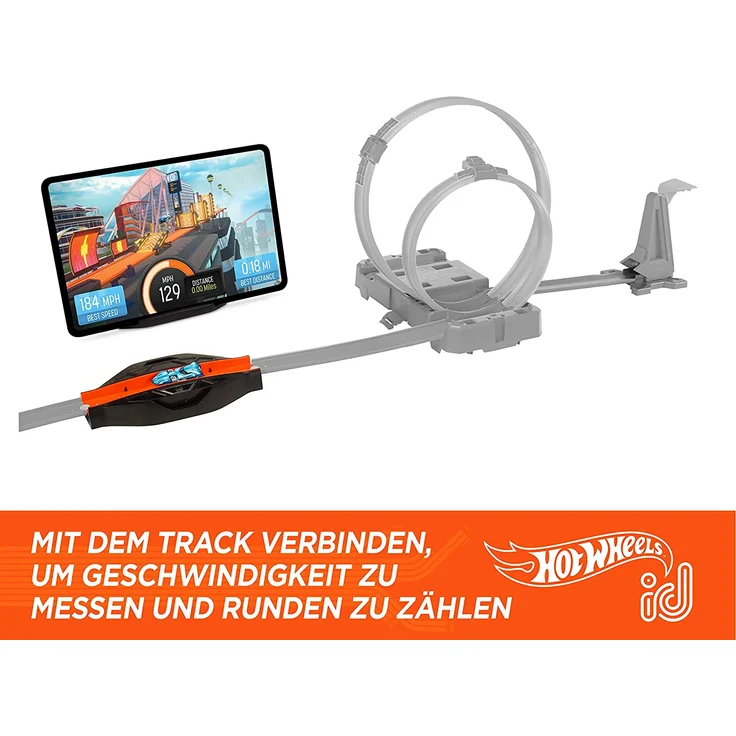 Hot Wheels iD FXB53 - Race Portal mit zwei exklusiven Fahrzeugen mit NFC-Chip zum Scannen in der Hot Wheels iD App, Auto Spielzeug ab 8 Jahren – Bild 5