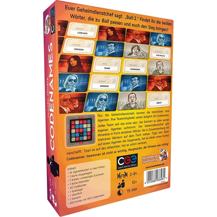 Heidelberger Spieleverlag, CGE CZ066 - Codenames - Kommunikationsspiel, für 2-8 Spieler, ab 10 Jahren - Deutsch – Bild 2