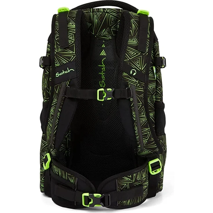 Satch Pack 'Green Bermuda' Schulrucksack, 2020, 30 Liter, 1,2 kg, schwarz/grün/neon – Bild 6