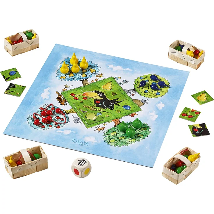 Haba 302282 - Meine große Obstgarten-Spielesammlung, original Obstgarten-Spiel und 9 weitere Spielideen in einer Packung, Spielesammlung zum beliebten Haba-Klassiker, Kinderspiele ab 3 Jahren – Bild 3
