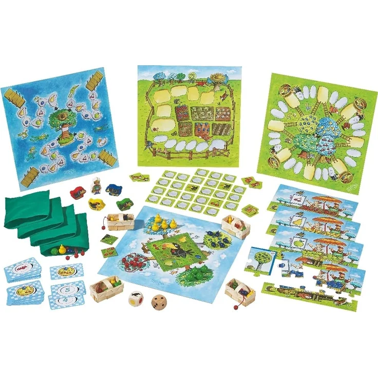 Haba 302282 - Meine große Obstgarten-Spielesammlung, original Obstgarten-Spiel und 9 weitere Spielideen in einer Packung, Spielesammlung zum beliebten Haba-Klassiker, Kinderspiele ab 3 Jahren – Bild 15