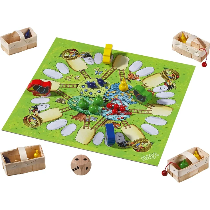 Haba 302282 - Meine große Obstgarten-Spielesammlung, original Obstgarten-Spiel und 9 weitere Spielideen in einer Packung, Spielesammlung zum beliebten Haba-Klassiker, Kinderspiele ab 3 Jahren – Bild 4