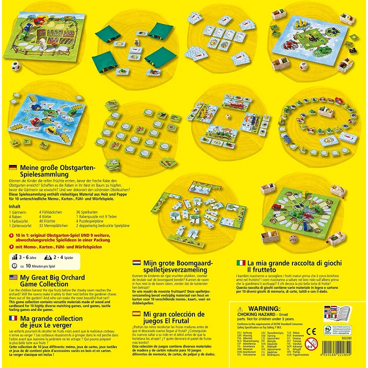 Haba 302282 - Meine große Obstgarten-Spielesammlung, original Obstgarten-Spiel und 9 weitere Spielideen in einer Packung, Spielesammlung zum beliebten Haba-Klassiker, Kinderspiele ab 3 Jahren – Bild 10