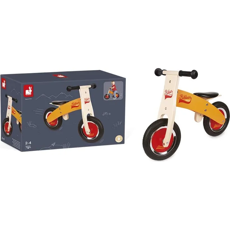Janod J03263 Little Bikloon Laufrad aus Holz, Orange / Rot – Bild 8