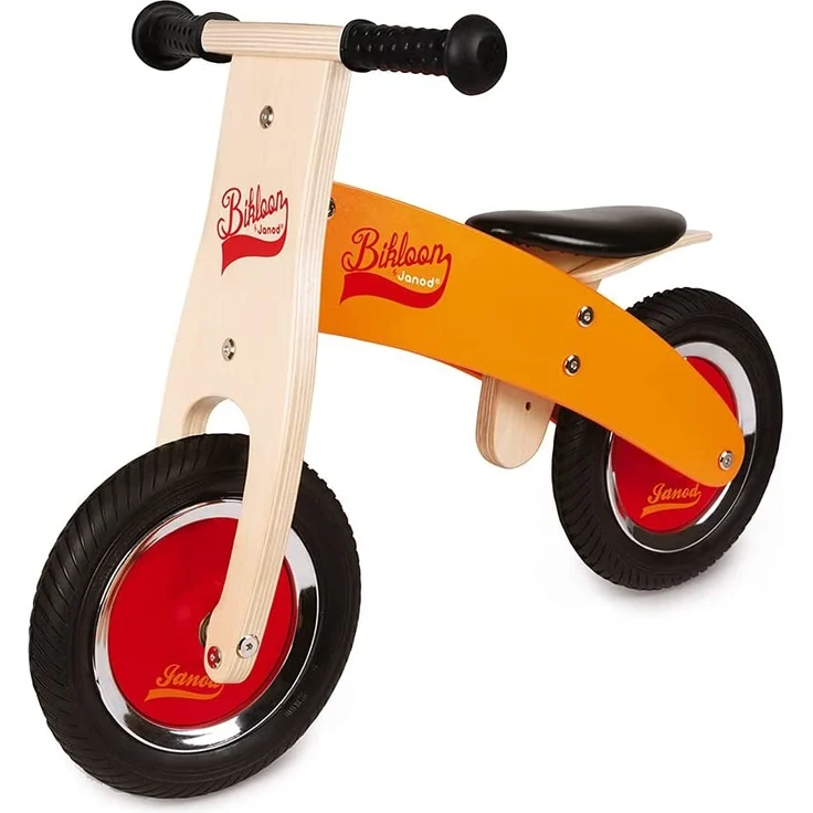 Janod J03263 Little Bikloon Laufrad aus Holz, Orange / Rot – Bild 2
