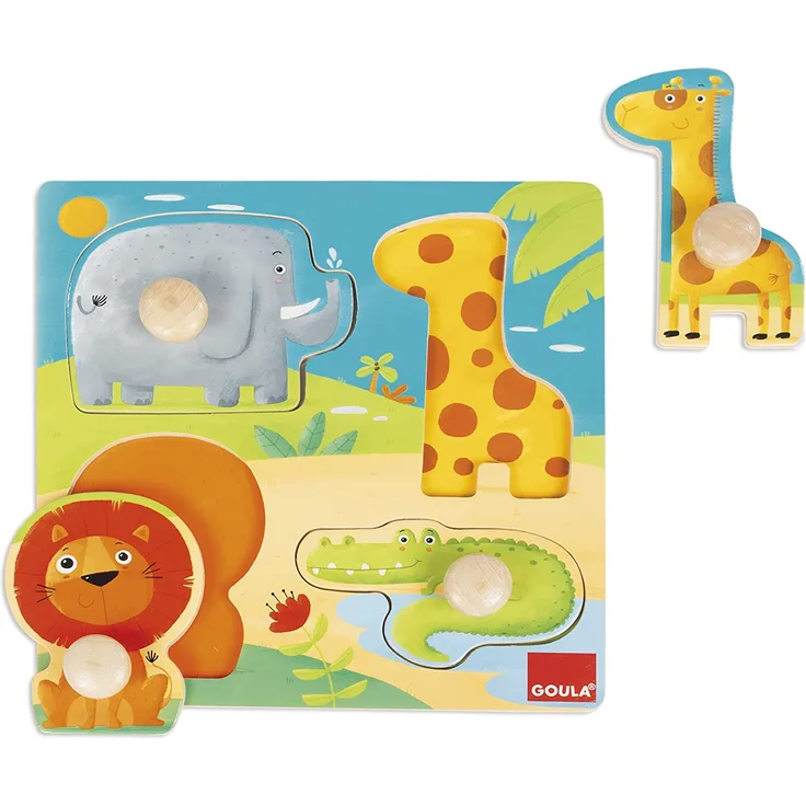 Jumbo Spiele Goula D53004 - Holzpuzzle Dschungeltiere