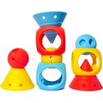 Carletto Konvertierbare Spielblöcke elastischer Gummi 9 Stück orange/gelb/blau