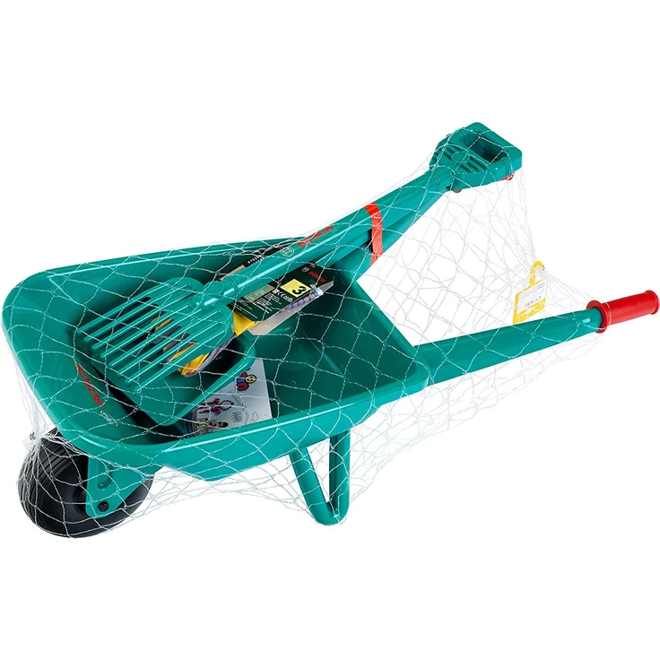 Theo Klein 2752 Bosch Gartenset mit Schubkarre I Mit Schaufel, Rechen und Arbeitsshandschuhen I Maße: 70,5 cm x 34 cm x 33 cm I Spielzeug für Kinder ab 3 Jahren – Bild 4