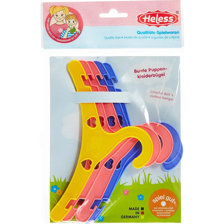 Heless 778 Puppenkleiderbügel, 5 Stück, Bunte – Bild 3