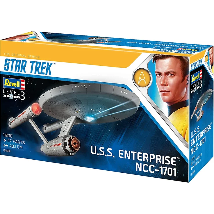 Revell 04991 USS Enterprise NCC-1701 Star Trek: The Original Series James T. Kirk originalgetreuer Modellbausatz für Einsteiger, 1:600/48,1 cm, 1/600 - Preisvergleich – Bild 9