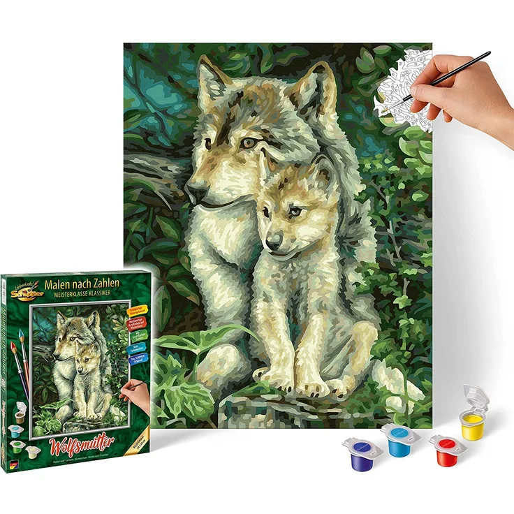 Malen nach Zahlen - Wolfsmutter