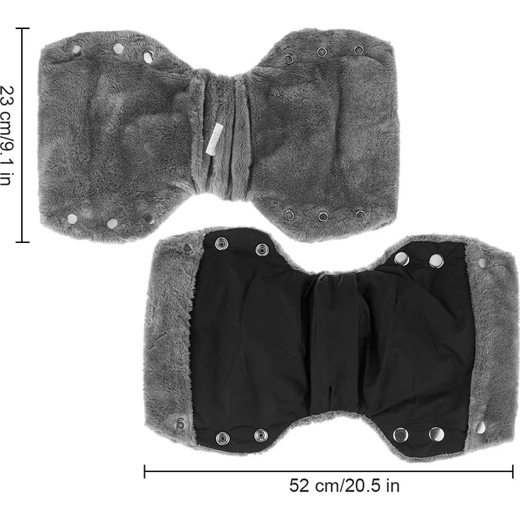 Handwärmer Kinderwagen Handschuhe Handmuff mit warme Fleece und Baumwolle Innenseite Wasserdicht und Winddicht Stroller Handmuff Universalgröße für Kinderwagen, Buggy (1-Muttermilchmuschel, Schwarz) – Bild 7