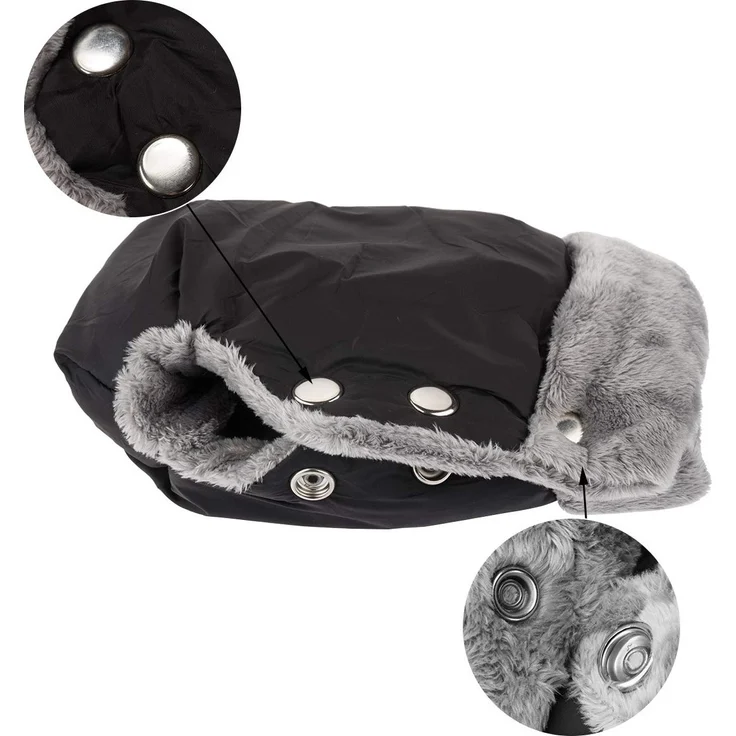 Handwärmer Kinderwagen Handschuhe Handmuff mit warme Fleece und Baumwolle Innenseite Wasserdicht und Winddicht Stroller Handmuff Universalgröße für Kinderwagen, Buggy (1-Muttermilchmuschel, Schwarz) – Bild 5