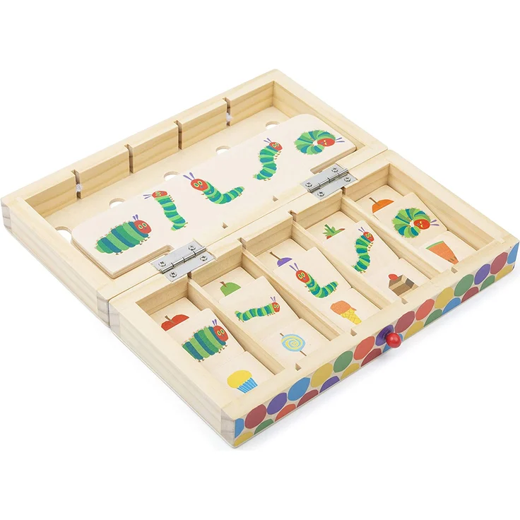 small foot 11342 Raupe Nimmersatt Bildersortierbox, aus Holz, Koordinationsspiel in Transportbox für unterwegs – Bild 1