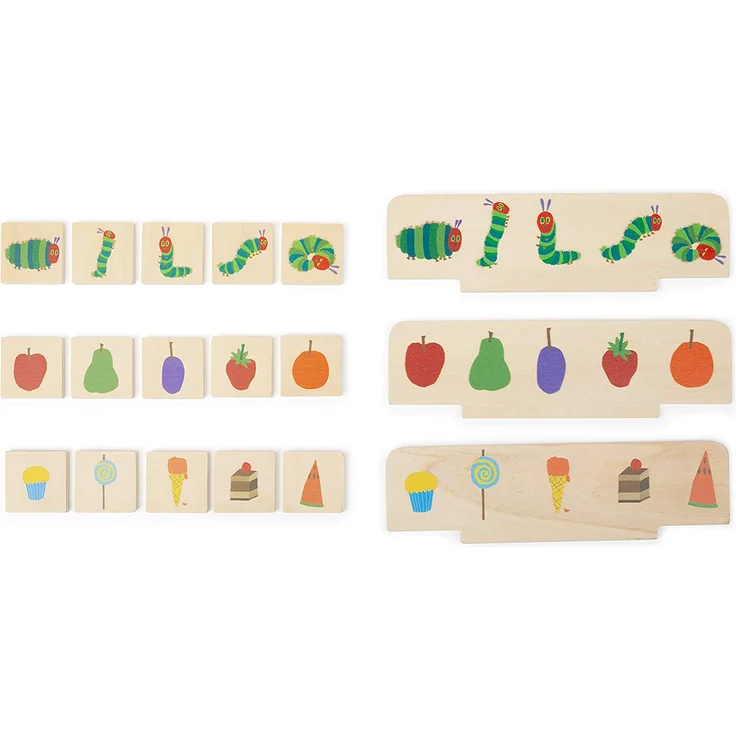 small foot 11342 Raupe Nimmersatt Bildersortierbox, aus Holz, Koordinationsspiel in Transportbox für unterwegs – Bild 2