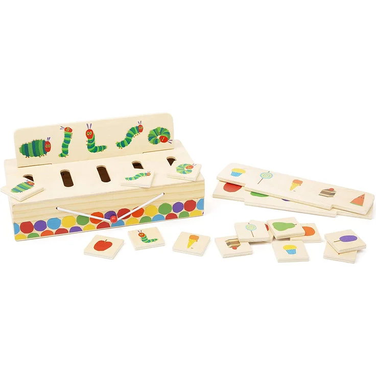small foot 11342 Raupe Nimmersatt Bildersortierbox, aus Holz, Koordinationsspiel in Transportbox für unterwegs – Bild 3