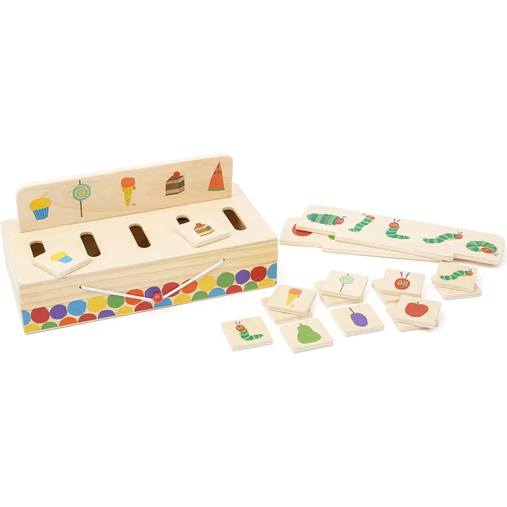 small foot 11342 Raupe Nimmersatt Bildersortierbox, aus Holz, Koordinationsspiel in Transportbox für unterwegs – Bild 6