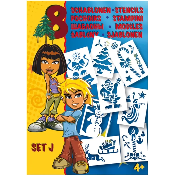 MALINOS 301006 Stifte BloPens Schablonen Set J Weihnachtsmotive