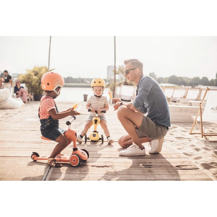 Scoot & Ride 'Highwaykick 1' Kickboard, ab 12 Monaten, 3-fach höhenverstellbar bis 64 cm, 2in1 mit Sitz, max. belastbar bis 50 kg, lemon – Bild 5