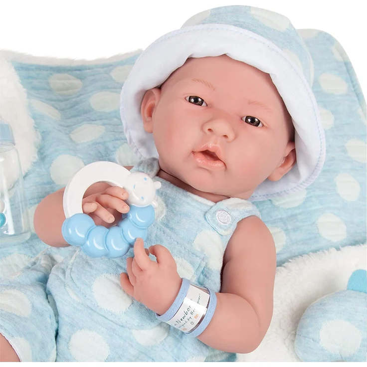 JC TOYS -La Newborn Babypuppe Blau mit Weiß (18064) – Bild 2