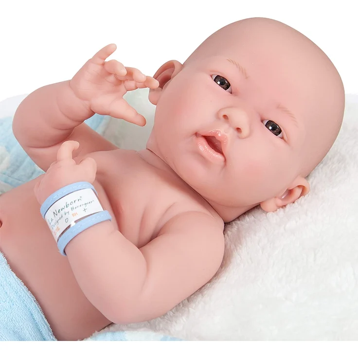 JC TOYS -La Newborn Babypuppe Blau mit Weiß (18064) – Bild 6