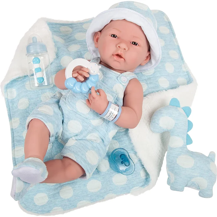 JC TOYS -La Newborn Babypuppe Blau mit Weiß (18064) – Bild 5