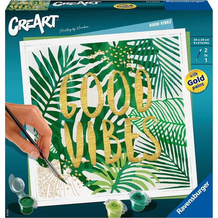 Ravensburger – CreArt Good Vibes – Malen nach Zahlen für Erwachsene – kreative Aktivitäten – Entspannung – Bild zur Dekoration – ab 12 Jahren – 2899