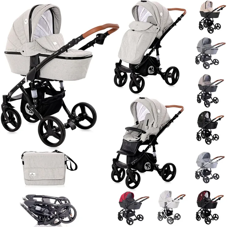 Lorelli Kombikinderwagen Rimini 2 in 1 grau weiss