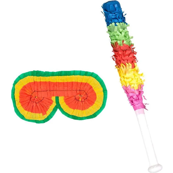 Set Pinata Augenbinde und Stock 2-tlg.