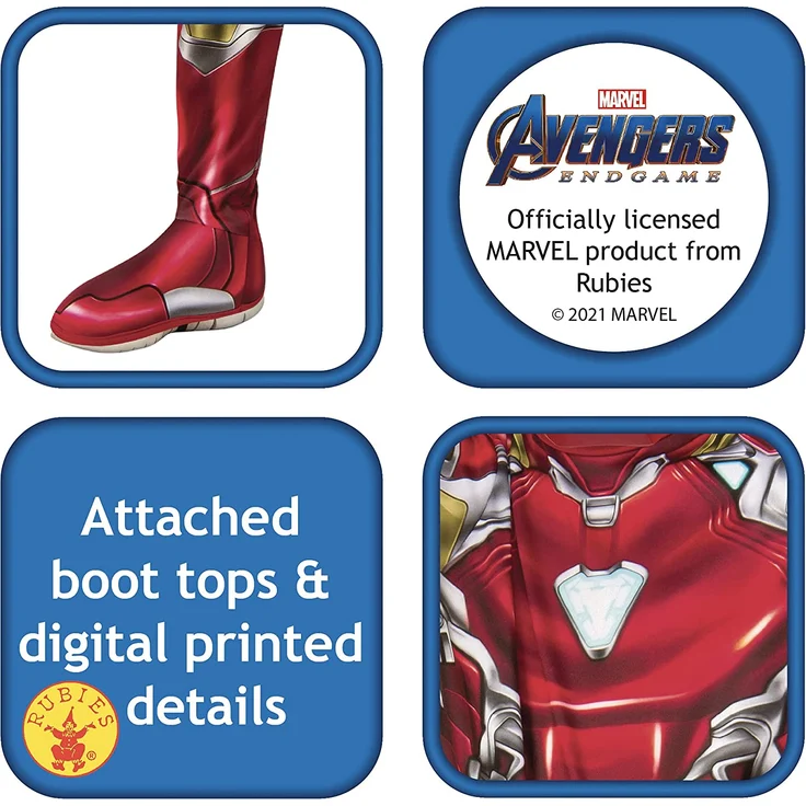 Rubies Offizielles Avengers Endgame Iron Man, klassisches Kinderkostüm, Größe S, Alter 3-4, Höhe 117 cm – Bild 4