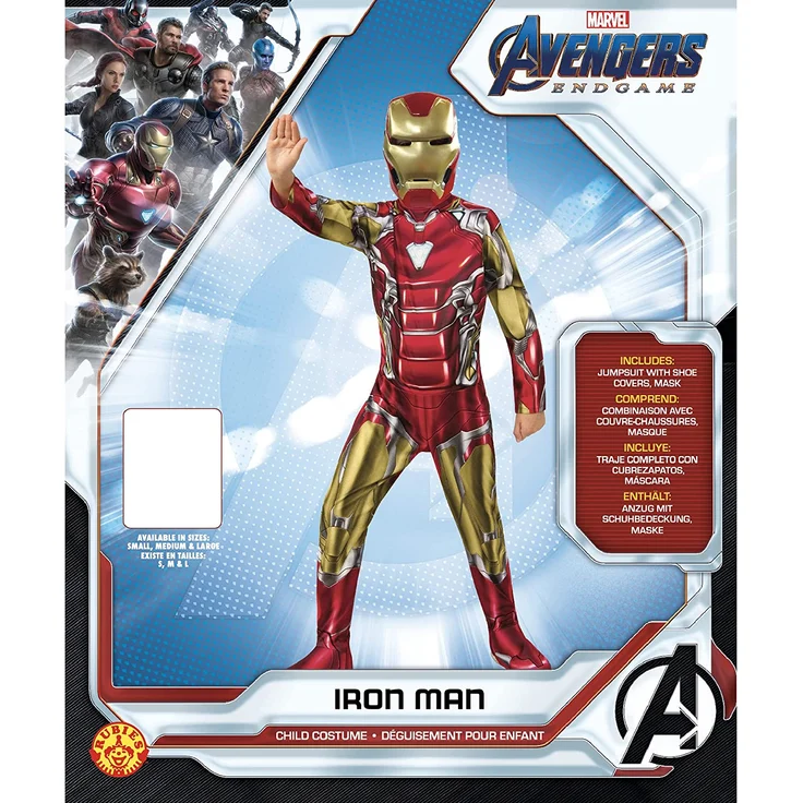 Rubies Offizielles Avengers Endgame Iron Man, klassisches Kinderkostüm, Größe S, Alter 3-4, Höhe 117 cm – Bild 5