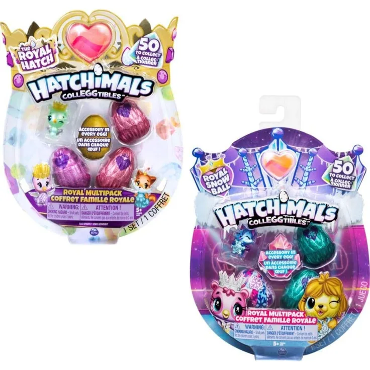 Hatchimals CollEGGtibles Royal Multipack mit 4 Hatchimals und Zubehörteilen, 2 Design - Varianten möglich